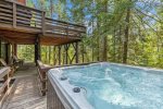 Access the private hot tub from lower level of home